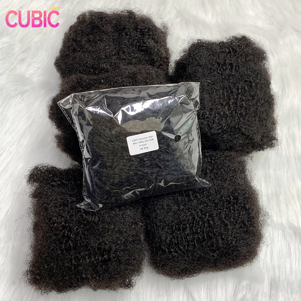 1 ピース/30 グラム髪なし横糸ブラジルアフロ変態カーリー人毛バルクレミーバルク編組エクステンション用ナチュラルハイ Locs 三つ編み