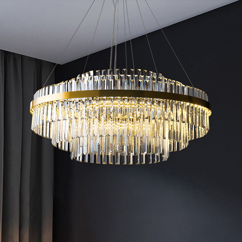 モダンな高級 LED クリスタルシャンデリアホーム照明リビングダイニングルーム光沢飾る屋内天井ペンダントライト器具