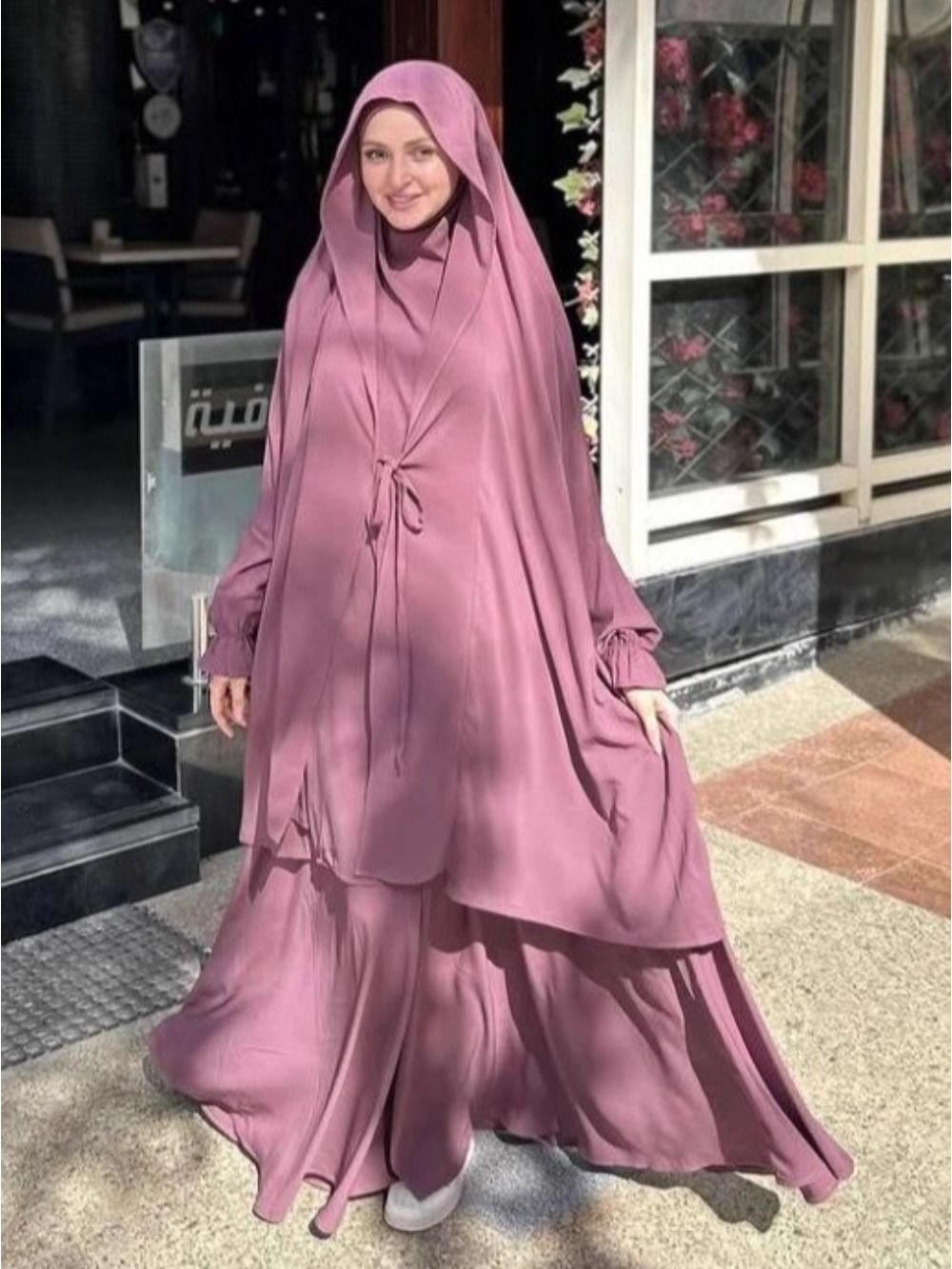 イードイスラム教徒ロングキマールトップスカート 2 点セット女性アバヤフルカバーラマダンカフタンジェラバ Musulman アンサンブル祈りの衣服