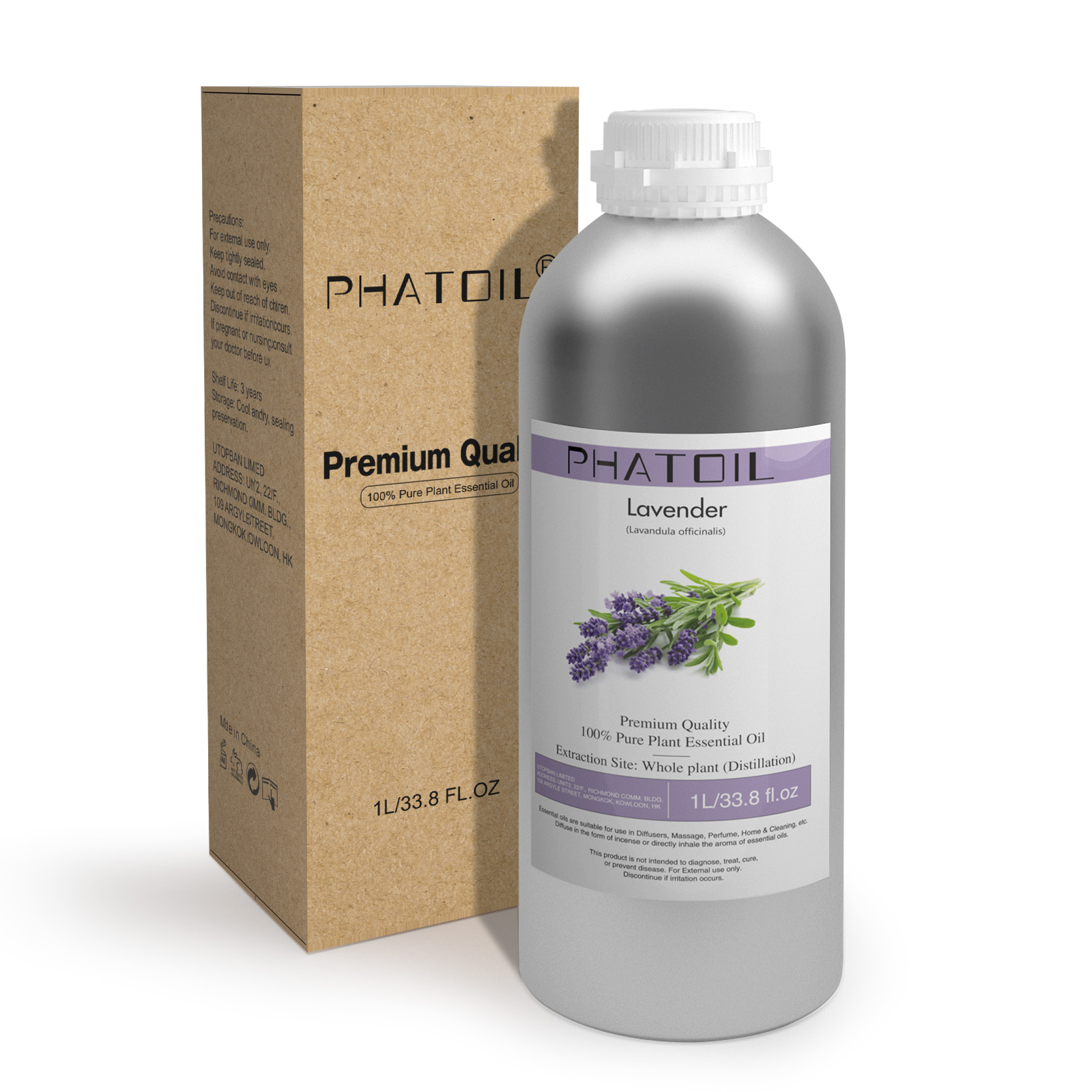 PHATOIL 1000 ミリリットル天然アロマセラピーエッセンシャルオイルラベンダージャスミンユーカリバニラレモンベルガモットローズアロマエッセンシャルオイル