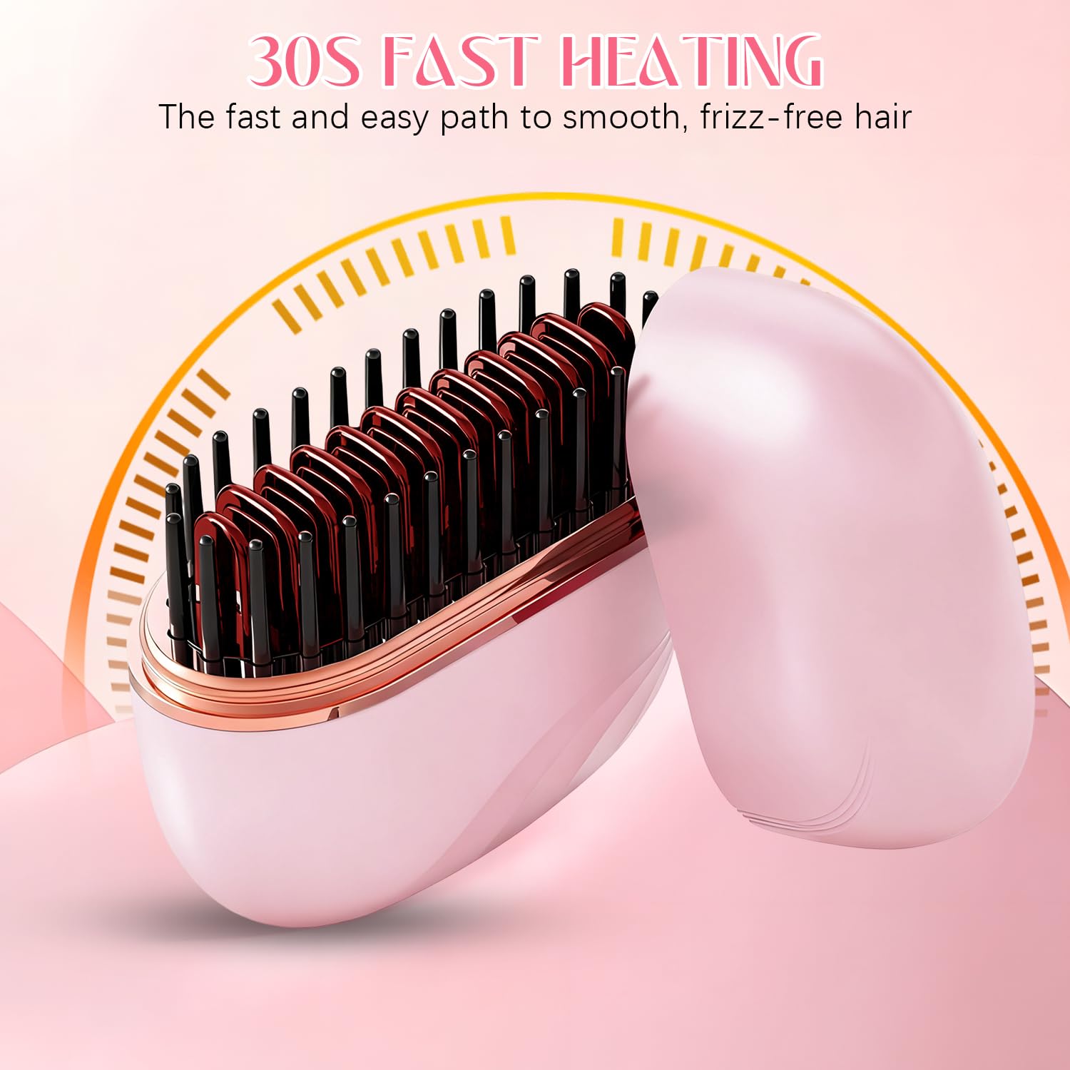 2026 新しいミニストレートヘアアイロン充電式ポータブルヘアアイロンブラシ熱傷防止シェルコードレス USB 充電ストレートヘアアイロン