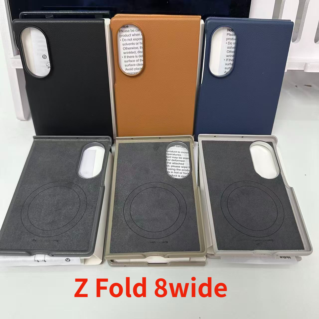 Samsung Galaxy Z Fold 8 Wide レザー電話ケースに適しています。超薄型磁気ワイヤレス充電耐衝撃バックカバー。