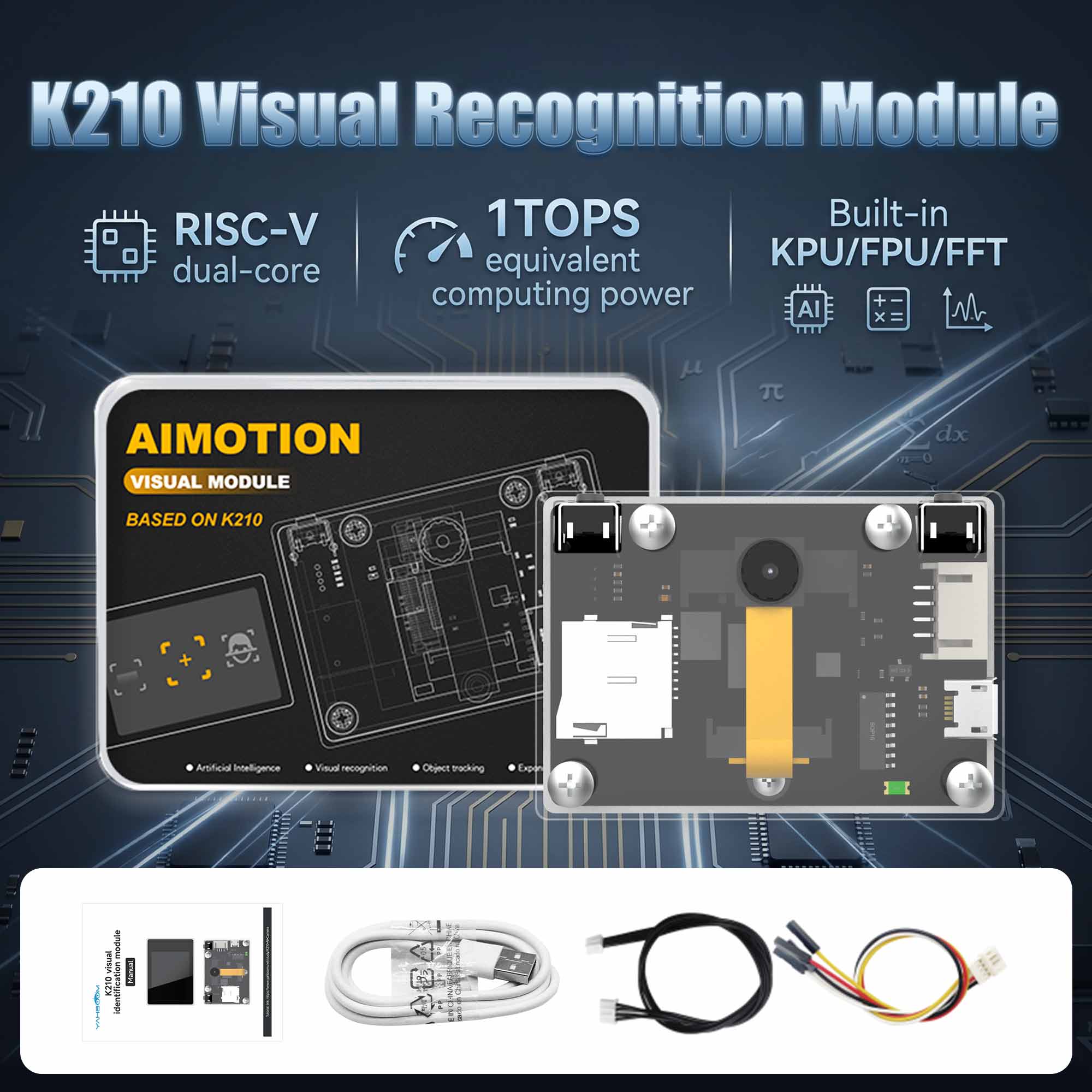 K210 視覚認識モジュール 2MP カメラ OV2640 と 2.0 インチ LCD 容量性タッチスクリーン付き DIY ロボットカーキット RaspberryPi