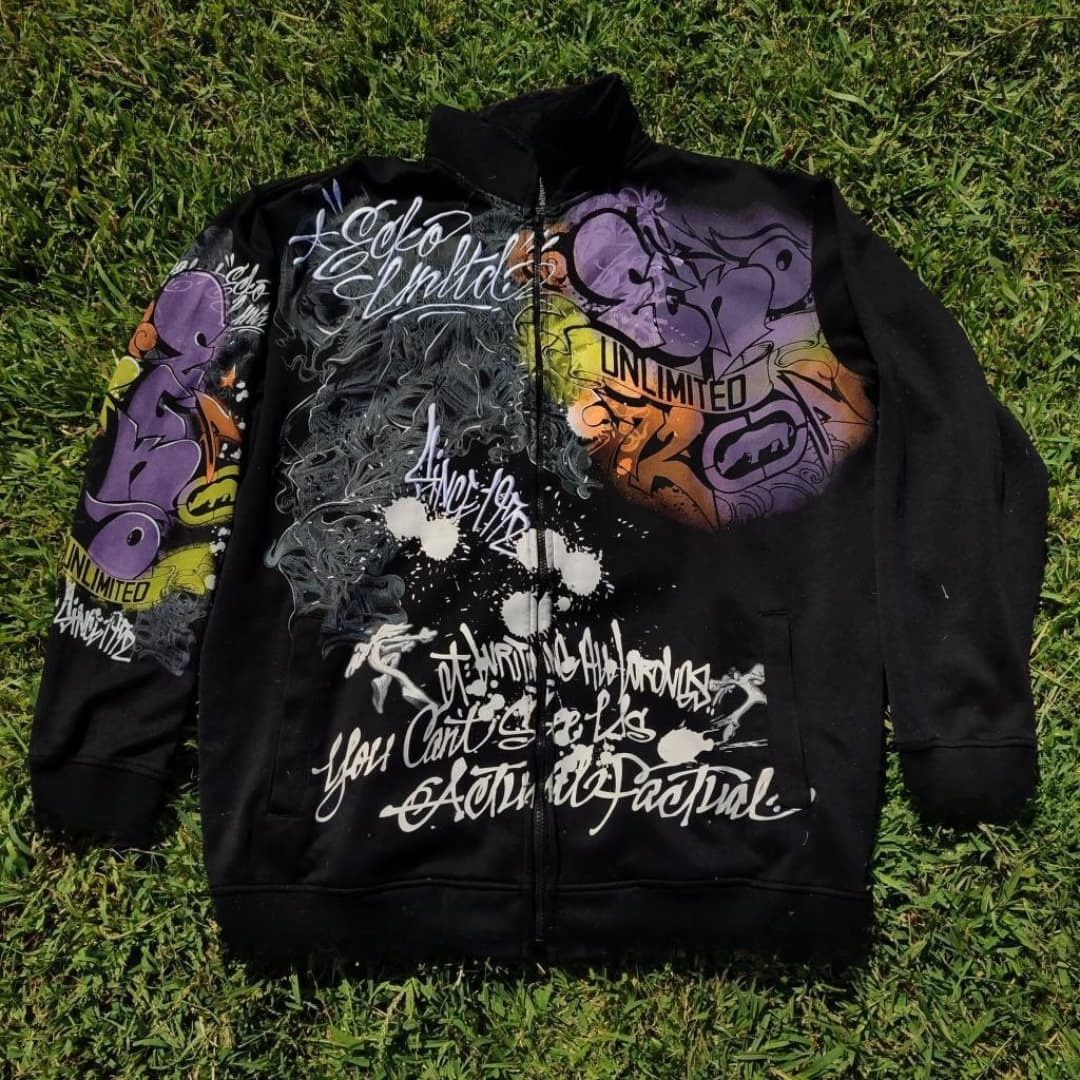 新しい Ecko ジャケット男性アメリカングラフィティ Y2K レトロゴシックトレンド原宿グラフィックジッパートレーナーカップルカジュアルストリートコート