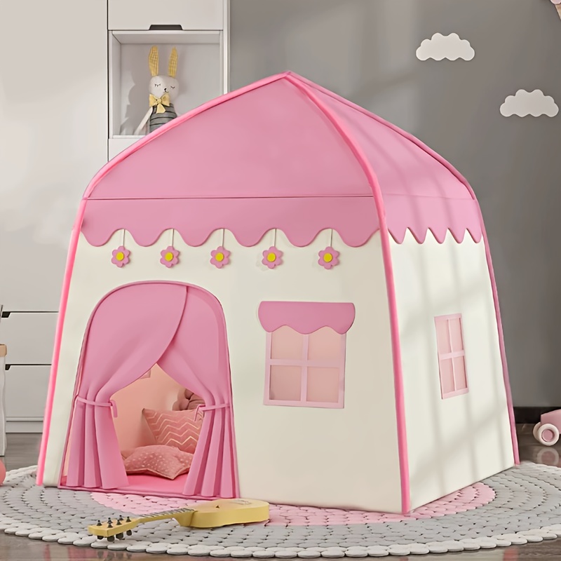 大きなピンクの花のプリンセスプレイテント 子供用 ロールプレイングやドレスアップに最適 プレイテント プレイハウスの装飾 耐久性のあるプレイテント