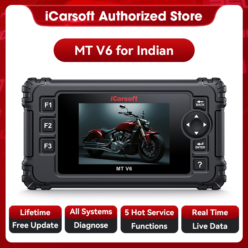 iCarsoft MT V6 インドのオートバイ用フルシステム診断ツールバイクと車 2-in-1 OBD2 スキャナエンジンコードリーダー