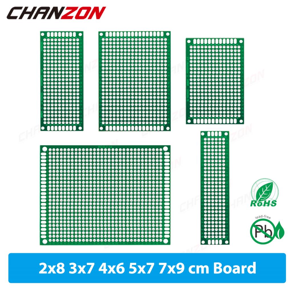 34 個 (2X8 3X7 4X6 5X7 7x9 センチメートル) 両面プリントユニバーサル回路 PCB ボード錫メッキプロトタイプキット FR4 パーフボード詰め合わせ