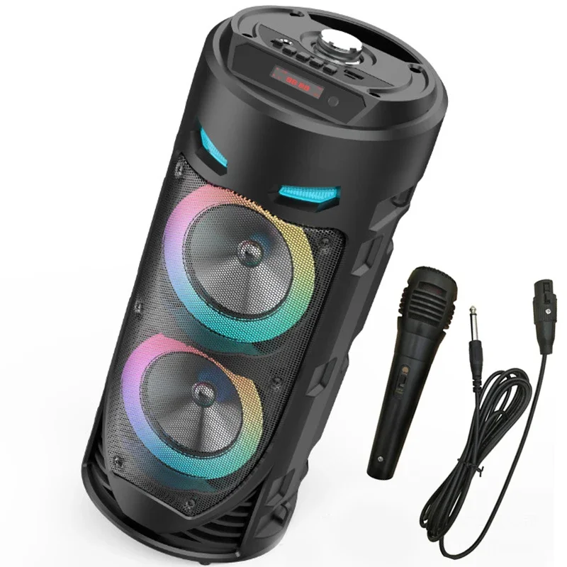 30 ワットワイヤレスコラムビッグパワーステレオポータブル Bluetooth スピーカーサブウーファー低音パーティースピーカーマイク付きファミリーカラオケ USB
