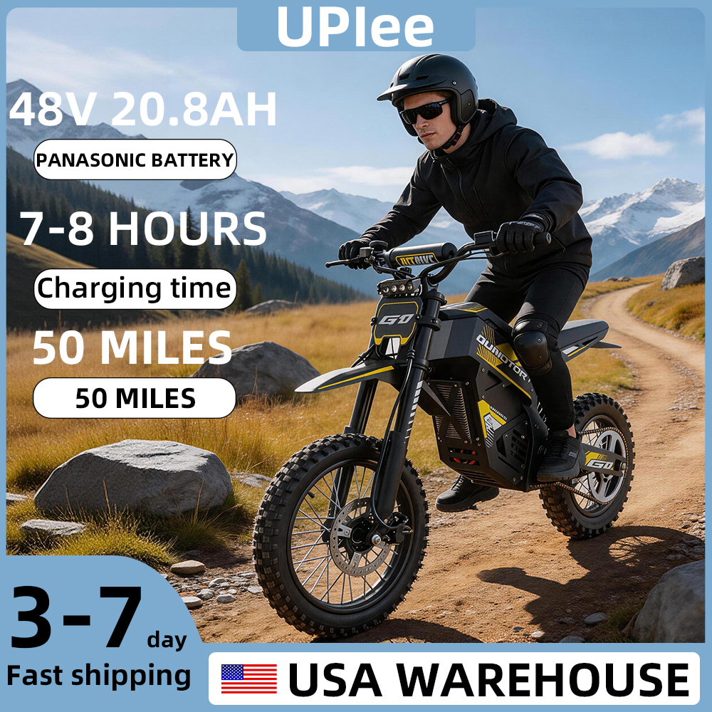 UPlee 電動ダートバイク ティーン向け 大人用 1500W ピーク電動バイク 48V 20.8Ah E-ダートバイク 50マイル範囲 E-バイク