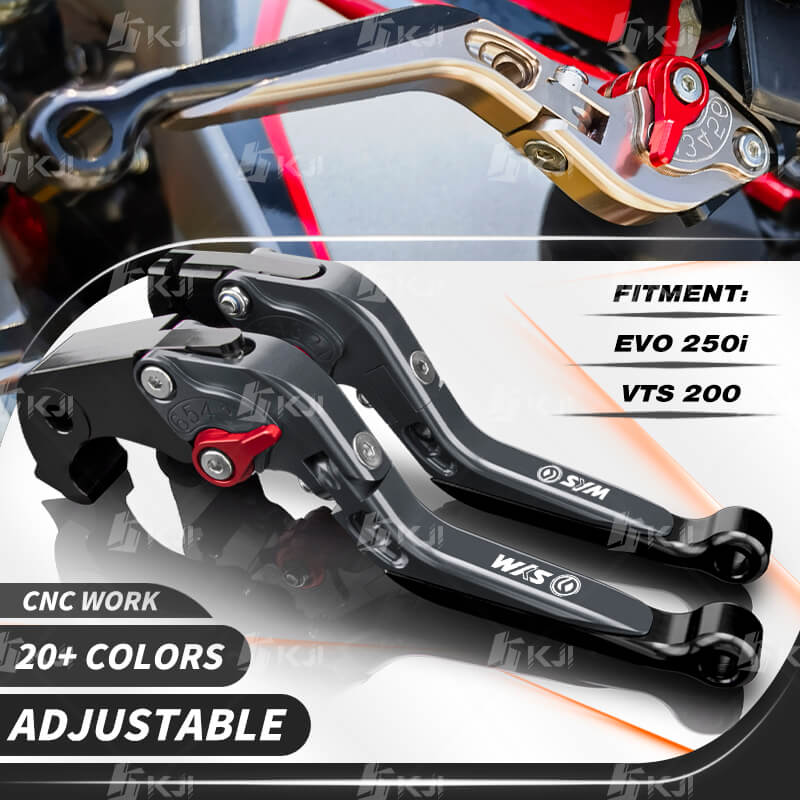SYM EVO 250i/VTS 200 2010-現在クラッチレバーブレーキレバーセット調整可能な折りたたみハンドルレバーオートバイアクセサリー部品