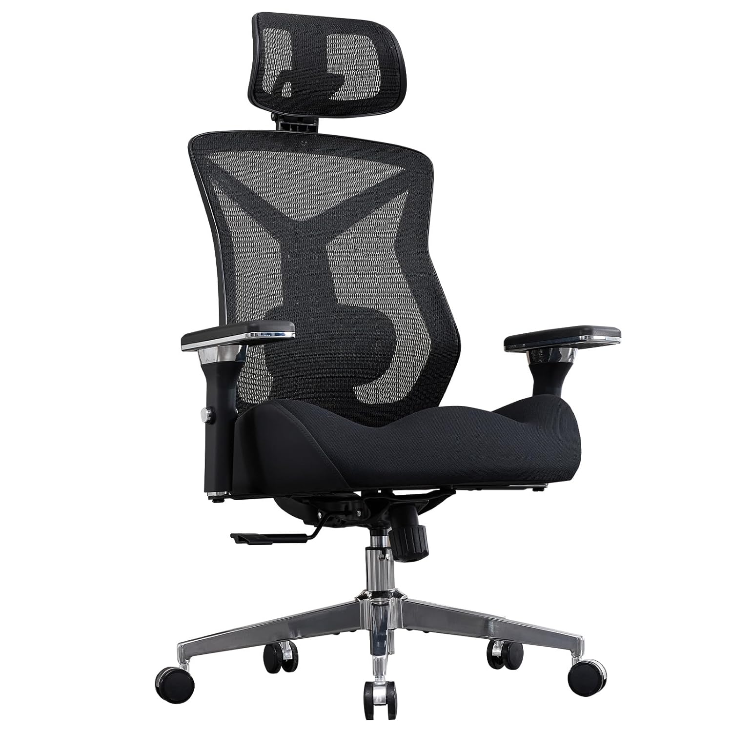 600ポンドの大きくて背の高いオフィスチェア、W型シートクッション付き、人間工学に基づいたメッシュデスクチェア、調節可能な腰部付き、カスタマイズ