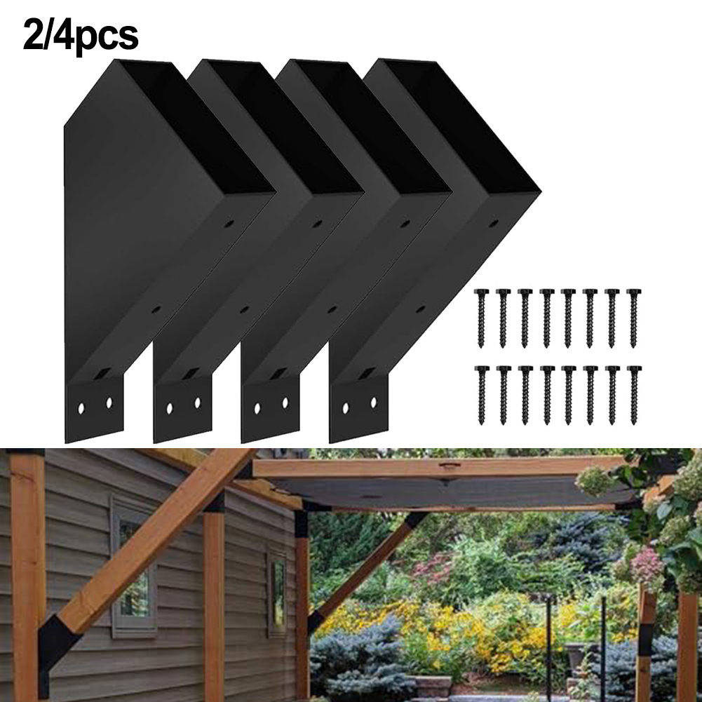 2/4 個パーゴラブラケット 45 度の角度サポートヘビーデューティコネクタ 2 × 4 木製ポストパーゴラ DIY ポータブルツールアクセサリー