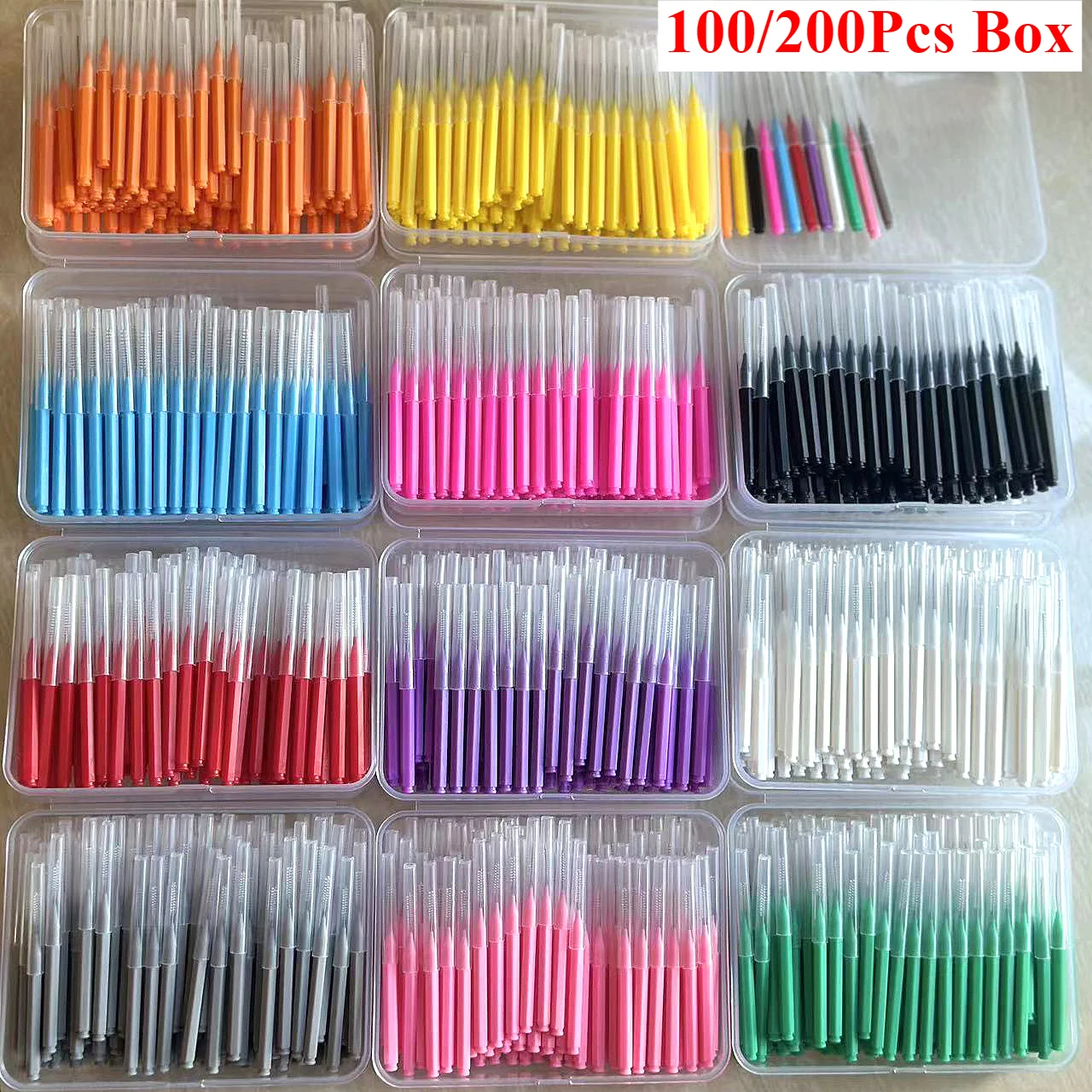 100/200Pcsbox 歯間ブラシヘルスケア歯 Escova 歯間クリーナー矯正歯科歯ブラシ口腔衛生ツール