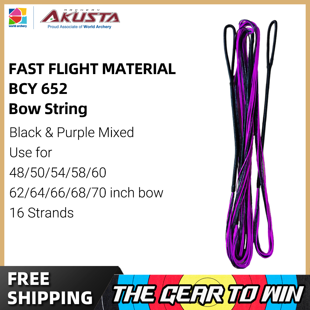 Akusta BCY652 ILF リカーブボウストリング AMO 62-70 インチ 12 14 16 18 ストランドブラックパープルアーチェリーターゲット射撃用