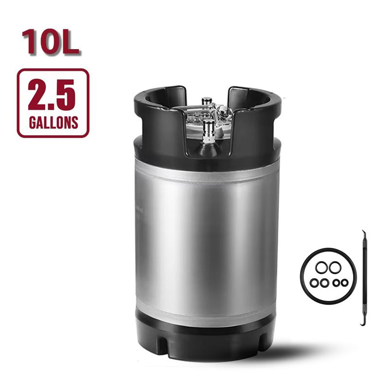 10L ボールロック樽、ボールロックポスト付き自作 2.5 ガロンビールコーニー樽、ゴムハンドル
