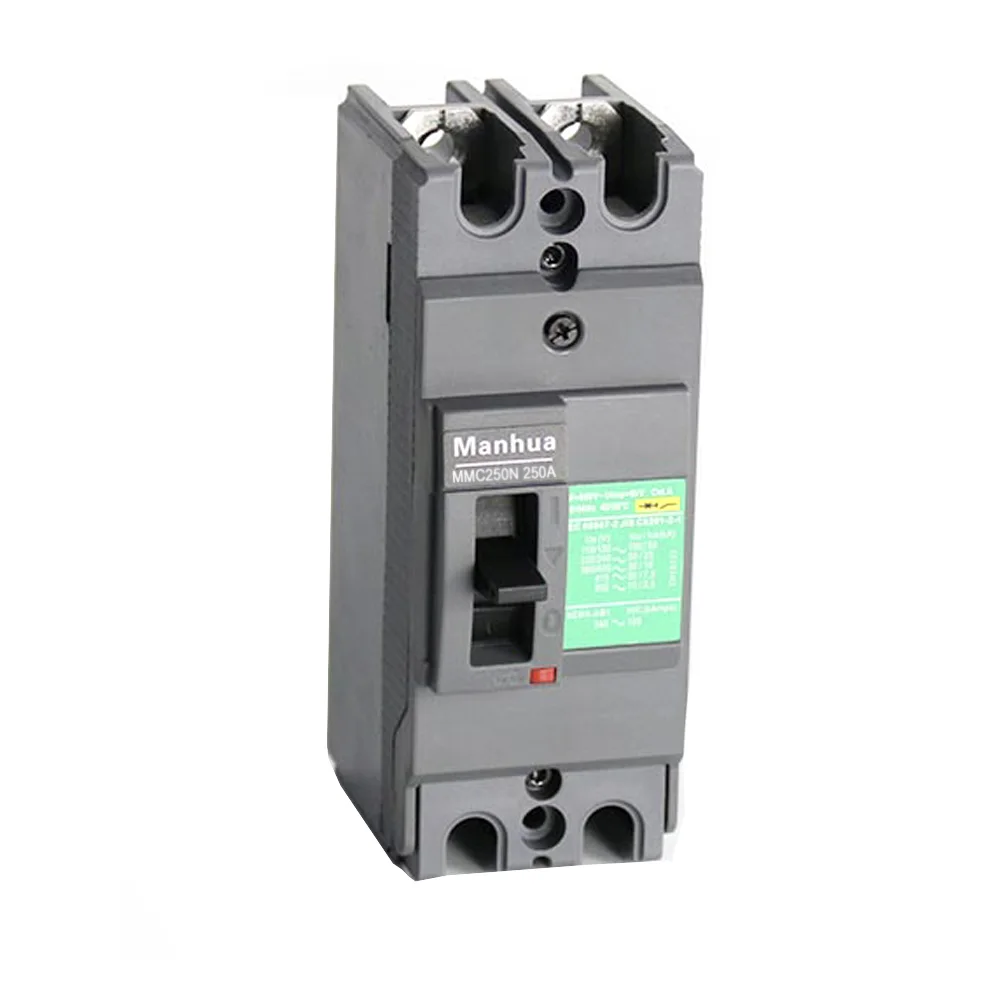 ManHua MMC-250 250A モールドケースサーキットブレーカー 過負荷および短絡保護 難燃性 2P