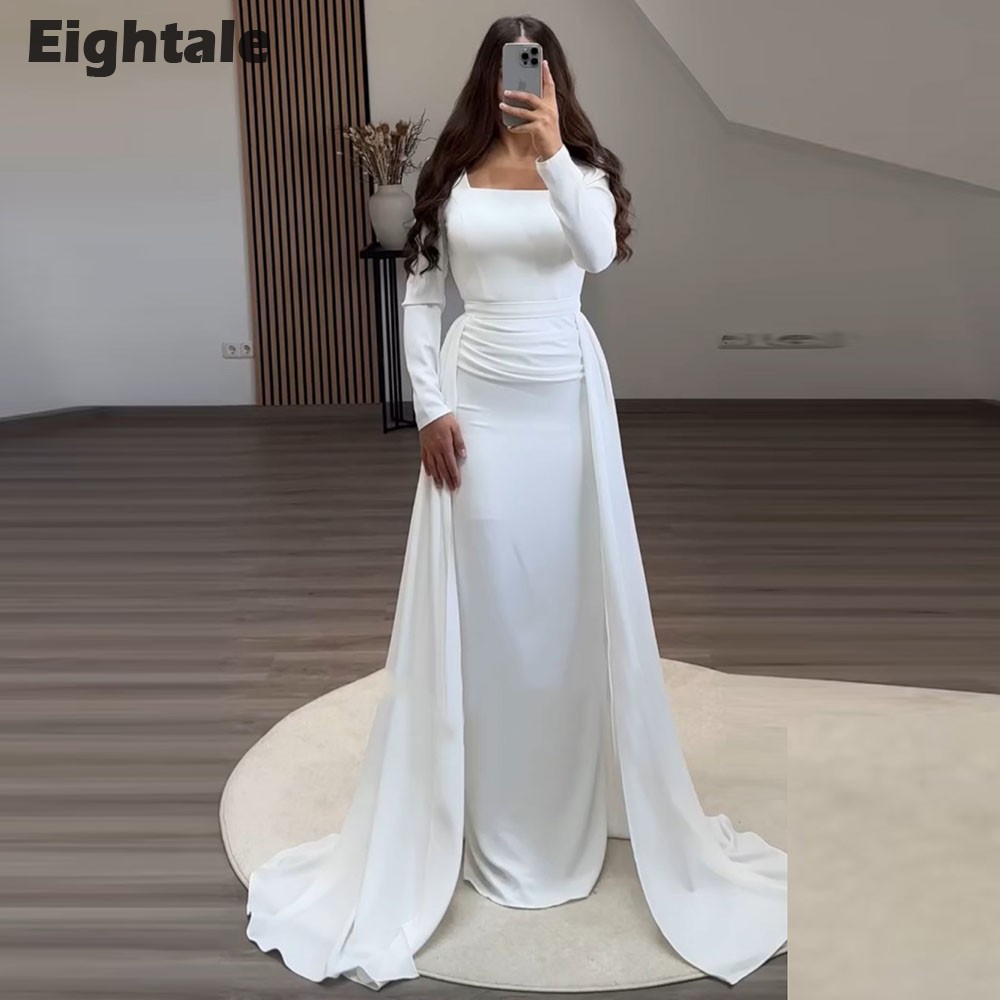 Eightale サウジアラビアのイブニングドレス長袖マーメイドウェディングパーティーウエディングドレスカスタマイズされた Strecthy Ballkleider