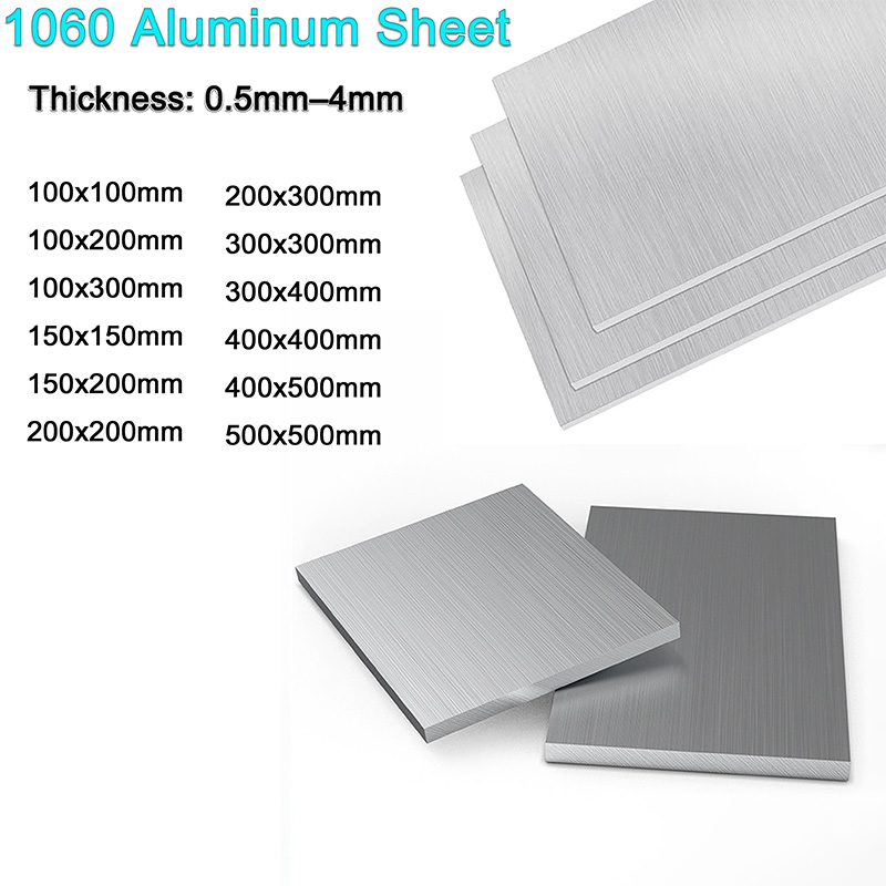 Beicai 1～3枚 1060アルミニウム板 厚さ0.5mm～4mm 100x100mm～500x500mm アルミニウム合金角板 研磨板