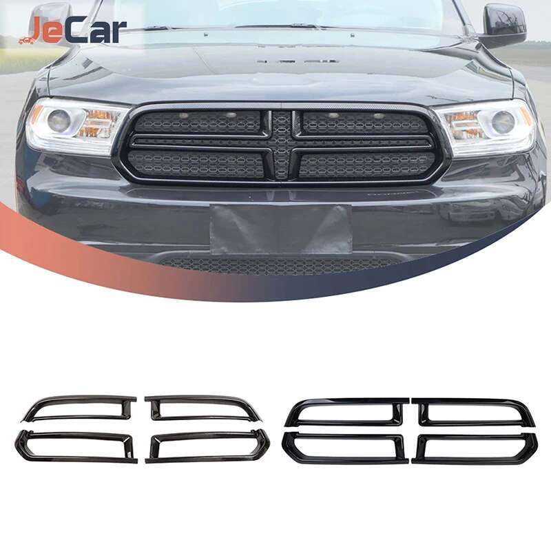 JeCar 車のフロントグリルバンパー装飾カバーステッカー飾りダッジデュランゴ 2011-2020 外装モールディングアクセサリー