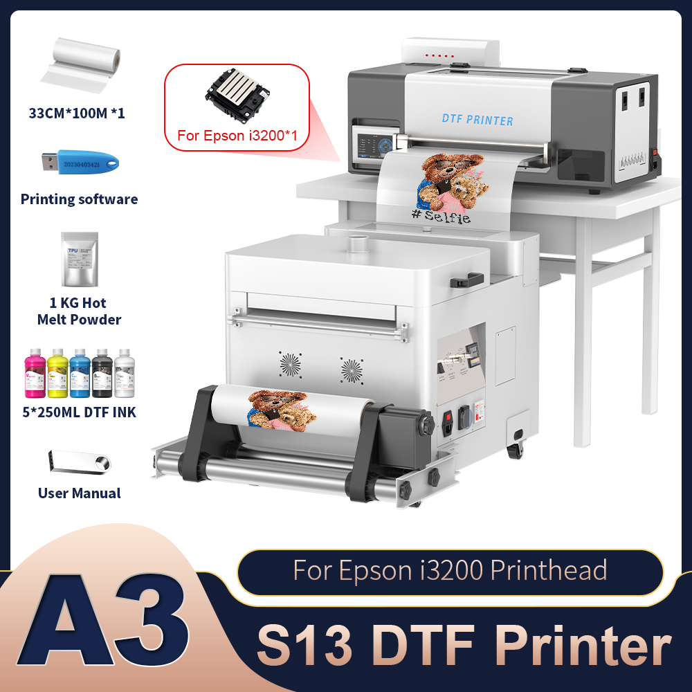 A3 DTF プリンタ XP600 Impresora A3 DTF プリンタ機 T シャツ プリンタ I3200 T シャツ パーカー用 A3 DTF プリンタ すべての生地