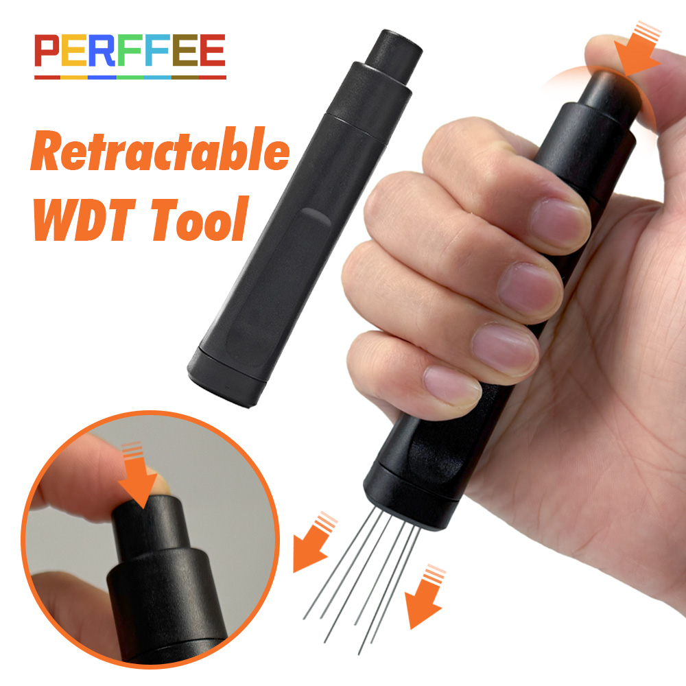 フリック WDT ツールエスプレッソコーヒー格納式エスプレッソ WDT ツール伸縮式分配ツールポータブルコーヒースターラー 6 針