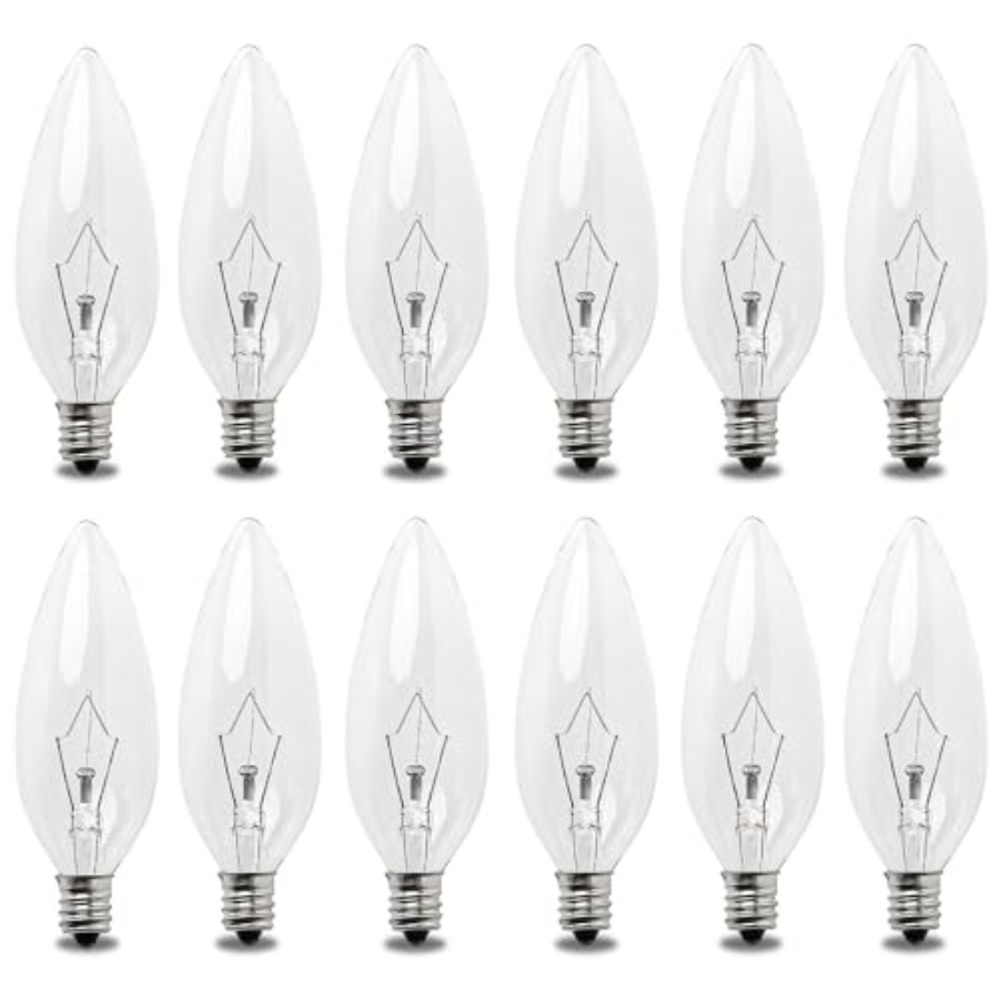 12 パック 60W 120V E12 口金 B10 CTC 白熱電球、ウォームホワイト 2700K、透明キャンドル電球、シャンデに最適