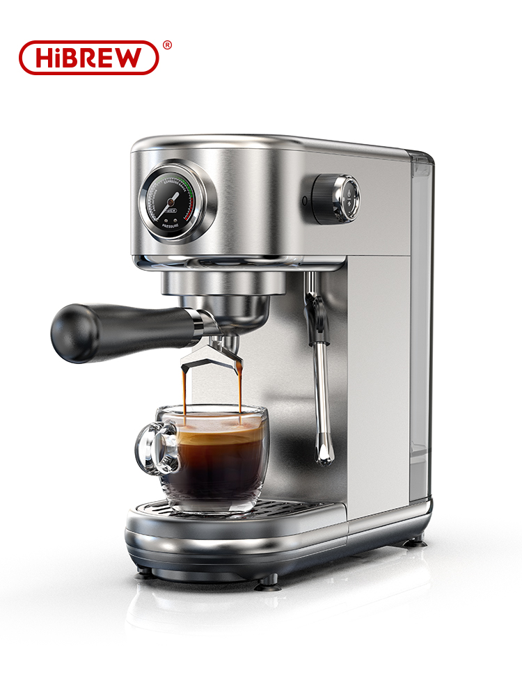 HiBREW 20Bar 半自動エスプレッソコーヒーマシン温度調節可能なコールド/ホットスーパースリムコーヒーメーカーカプチーノ H10B