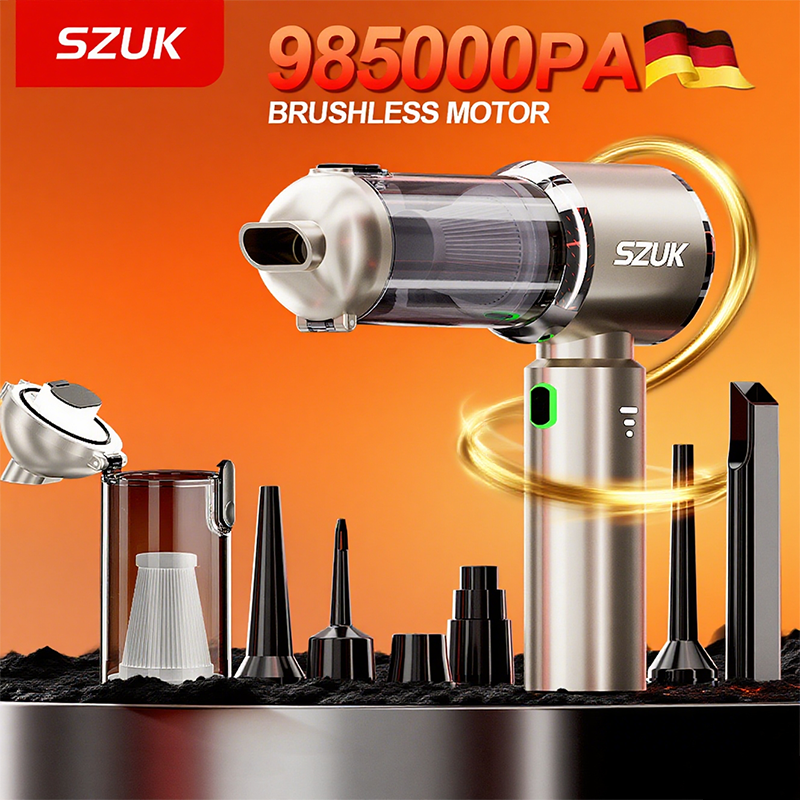 SZUK 985000Pa 車の掃除機ポータブルハンドヘルドカークリーナー強力な吸引洗浄機ミニワイヤレスハンド掃除機