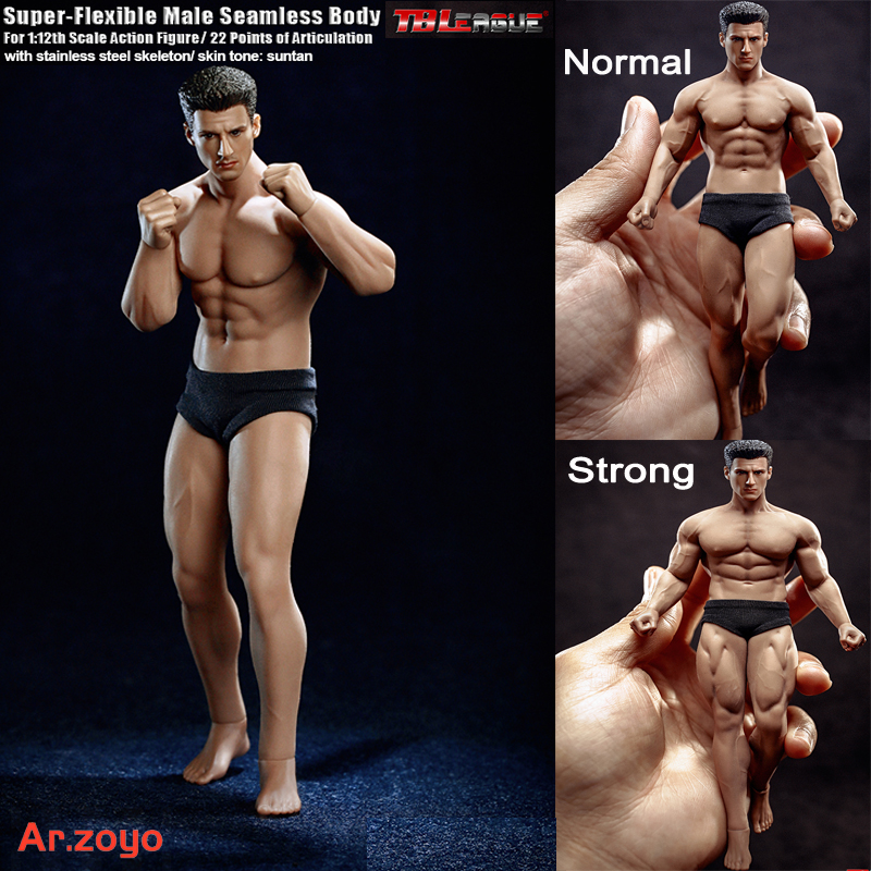 TBLeague 1/12 超柔軟な男性シームレスボディアクションフィギュアヘッドスカルプト TM01A /TM02A フィットネス日焼け肌兵士フィギュア