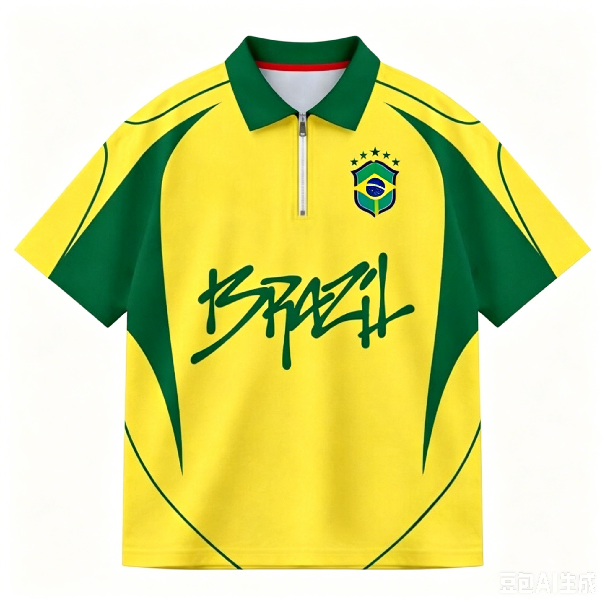 2026 ブラジルファンユニフォームサッカープリント通気性ジッパーポロシャツサッカー Tシャツはファンの必需品です