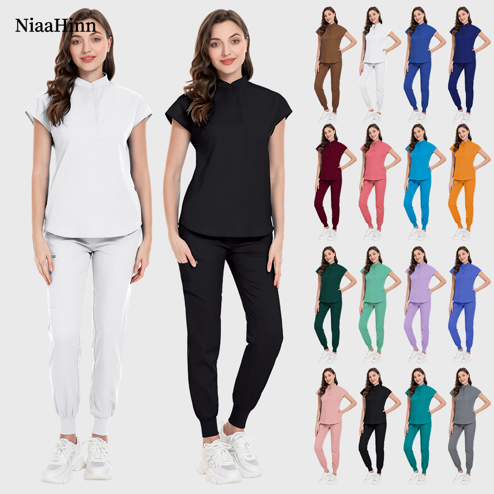 Niaahinn Operating Room Medical Uniforms Pet Hospital Work Clothes Scrub Set Medical Supplies Nurse Dental Surgery Suit Workwear