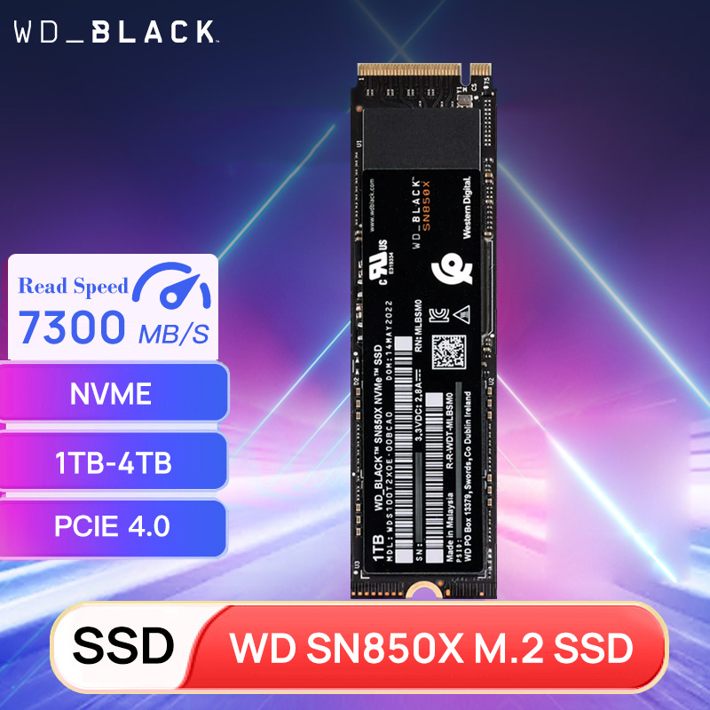 Western Digital SN850X 1TB 2TB 4TB WD_BLACK M.2 2280 NVMe PCIe Gen 4.0x4 SSD ソリッド ステート ドライブ ゲーム用コンピュータ ラップトップ PS5