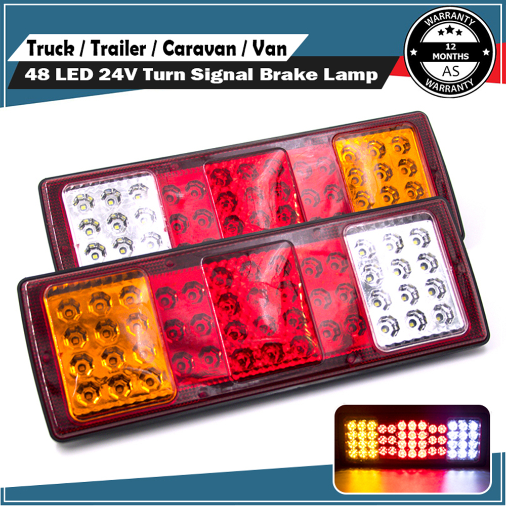 2 個 LED 24V 車のトレーラートラックテールライトストップリアブレーキターンシグナル 5 機能インジケータランプトラックキャラバンバスバン RV キャンピングカー