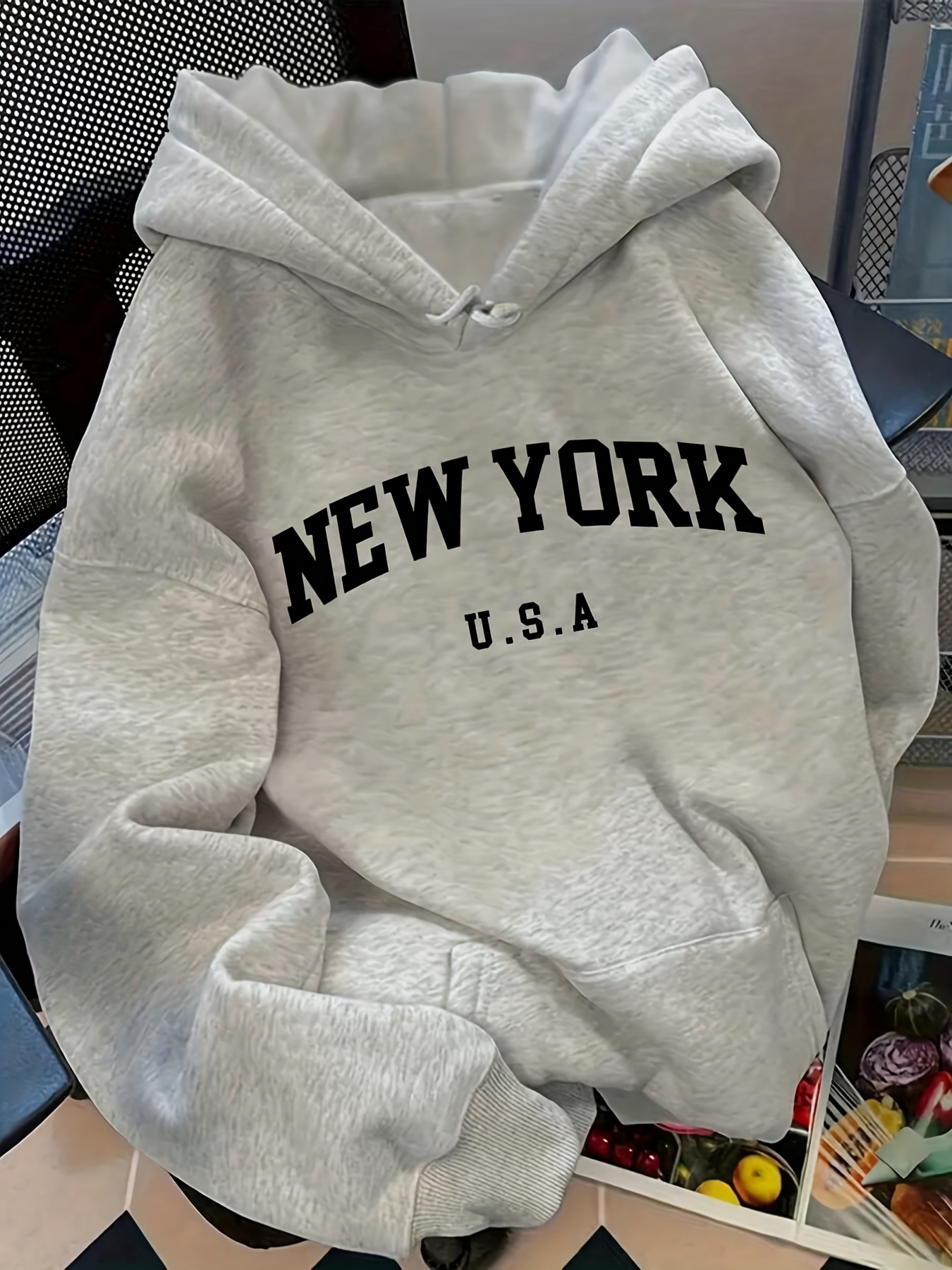 リラックスフィット女性のパーカーニューヨークアメリカレタリングプルオーバースウェットシャツファッションカジュアルヒップホップスウェットシャツ原宿ユニセックス
