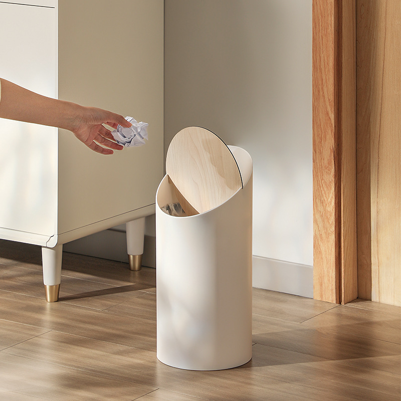 木製蓋ゴミ箱 9L トイレゴミ容器家庭用リサイクルゴミ箱北欧ホーム装飾浴室オフィスゴミ箱