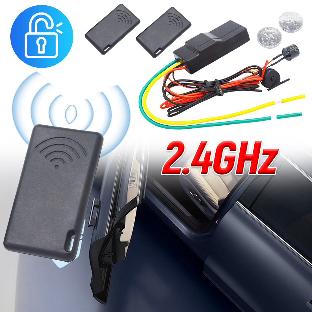 12V 車のイモビライザー自動車アラーム自動インテリジェント秘密ロック 2-8 メートルセンサー 2.4GHz RFID 自動隠しロックイモビライザーデバイス