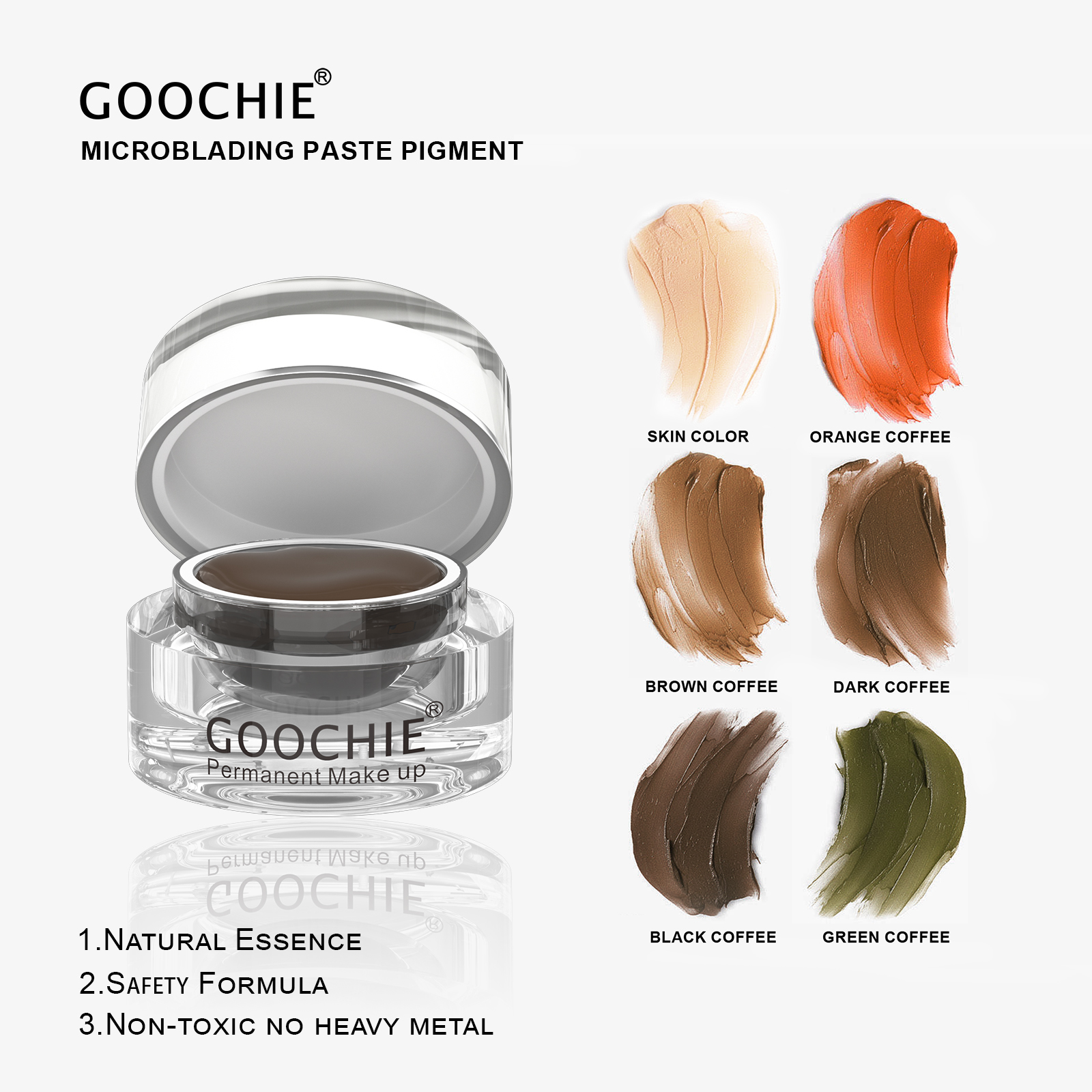 Goochie 眉毛マイクロブレーディングマニュアルペンタトゥーインクペーストアートメイク顔料