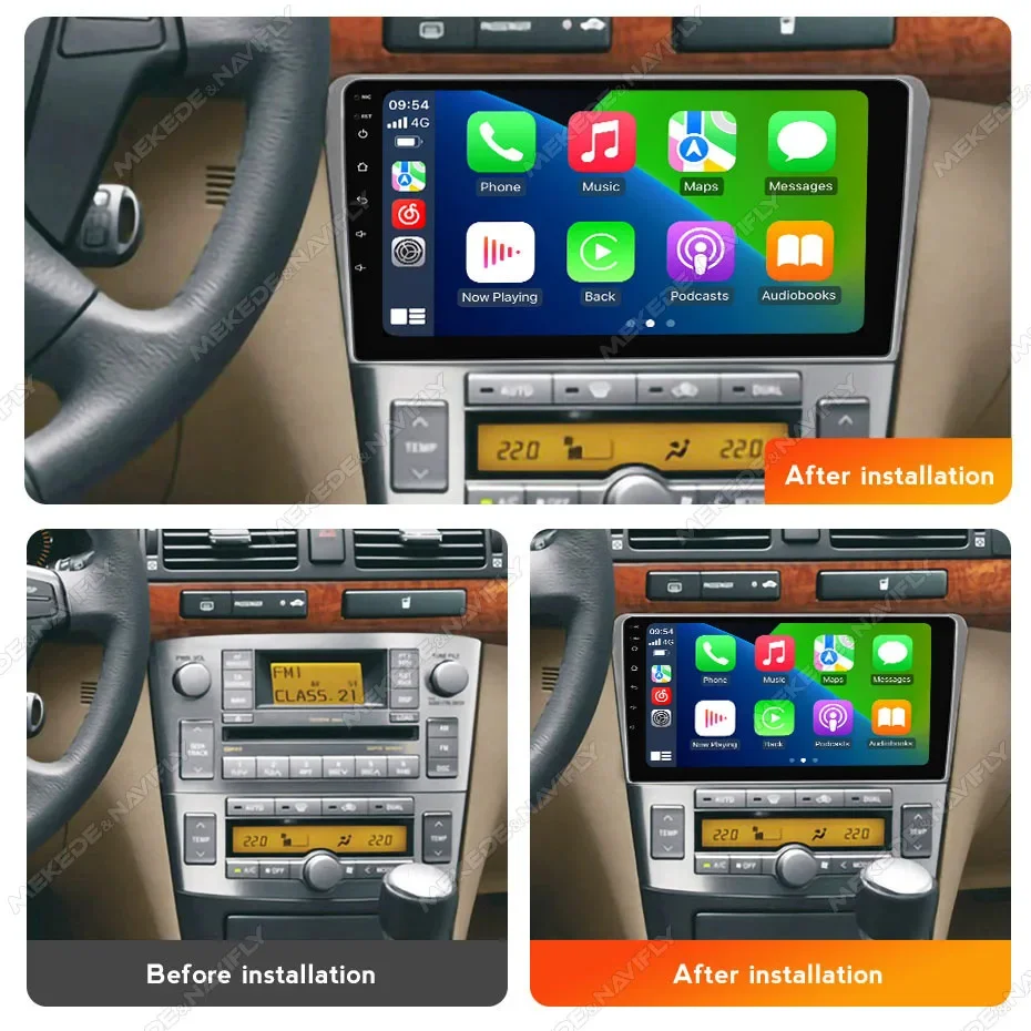 トヨタアベンシス T25 2002 2003 2004 2005 2006 2007 2008 Carplay Android オートカーラジオ GPS タッチスクリーンヘッドユニット FM オートラジオ