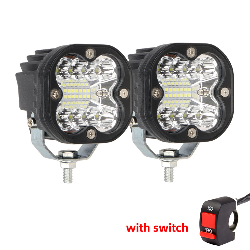 車用ランニングライトオートバイ LED ワークライトスイッチ付きヘッドライトスポットライト DRL 車 4 × 4 オフロード ATV SUV ボートライトバー