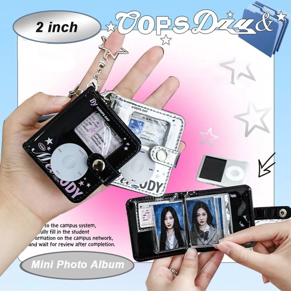 メロディーキーホルダー 2 インチスター追跡 ID 写真ポータブル両面ストレージブックソフトレザー Photocard ホルダーフォトカードバインダー