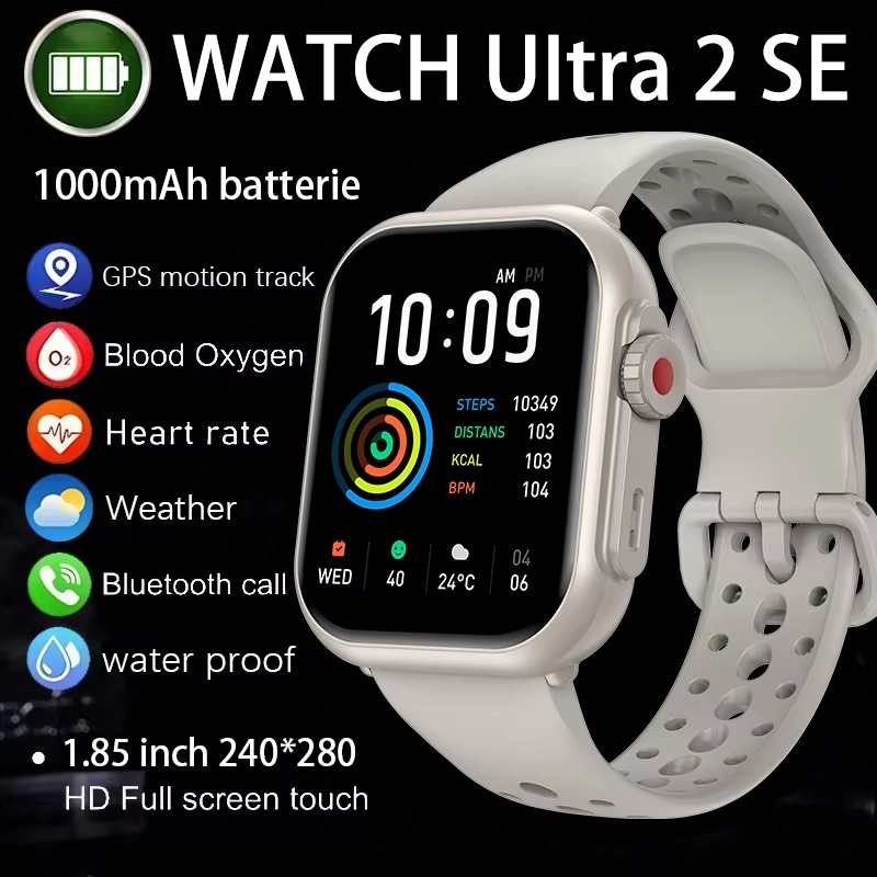 IOS 腕時計ウルトラ 2 SE 男性女性スマートブレスレット 1000mAh バッテリー GPS AMOLED ディスプレイ Bluetooth 通話スポーツ防水スマートウォッチ