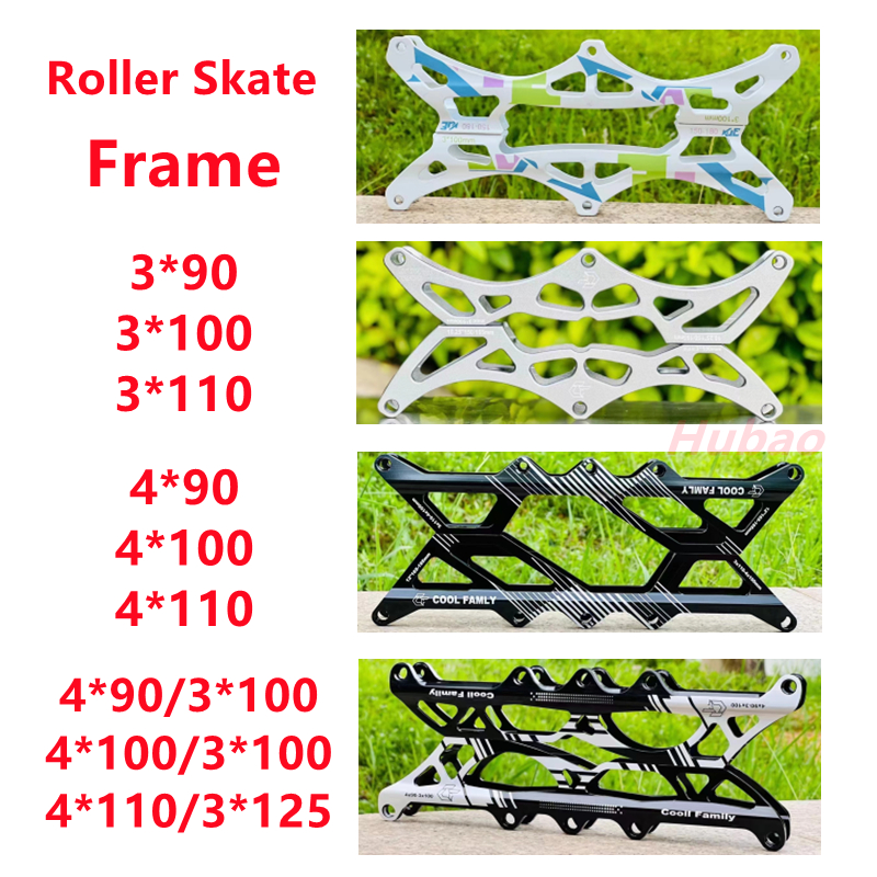Roller Skate Frames Speed Skating Skates Rack 3*90/100/110/125mm 4*100/110mm 3 / 4 Wheels Accessories Skate Base Frame Bracket