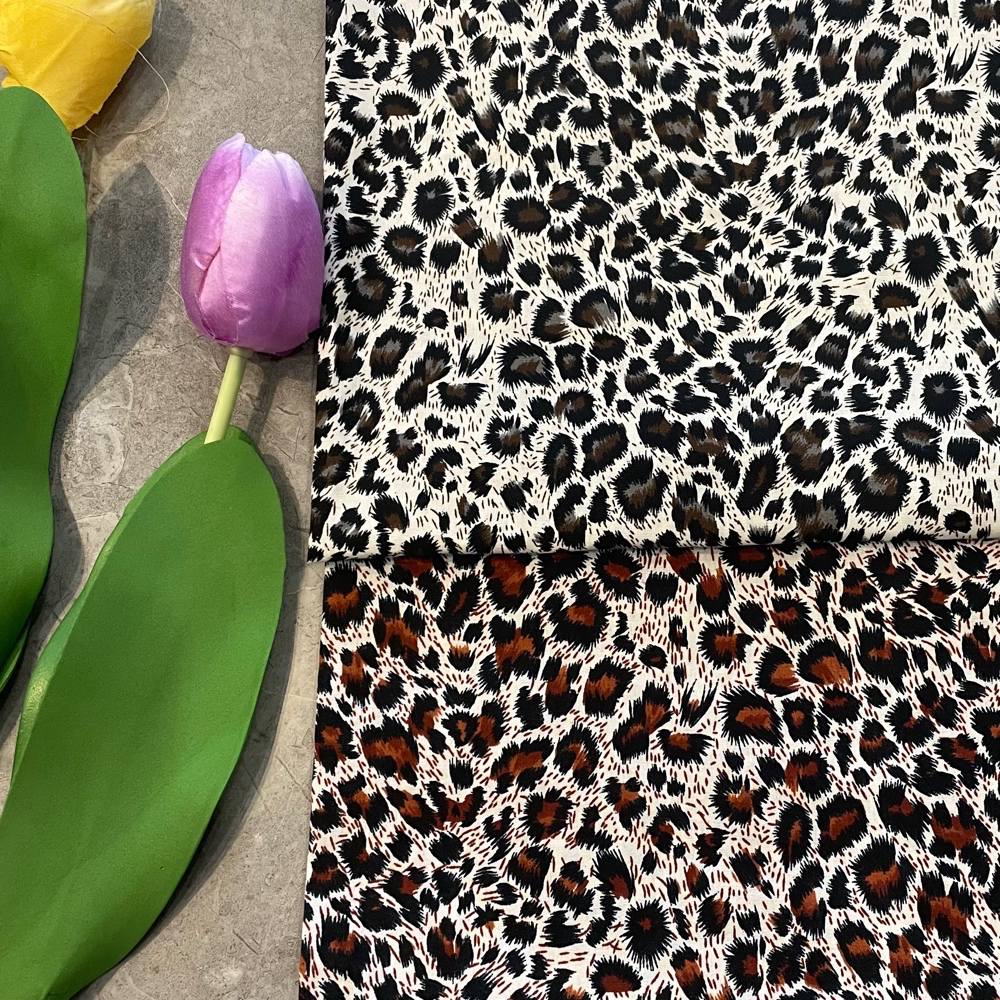 レトロヒョウ柄生地 145*50 センチメートル綿 100% 40S ポプリンファッションチャイナドレス縫製布服テキスタイル手作り Tela