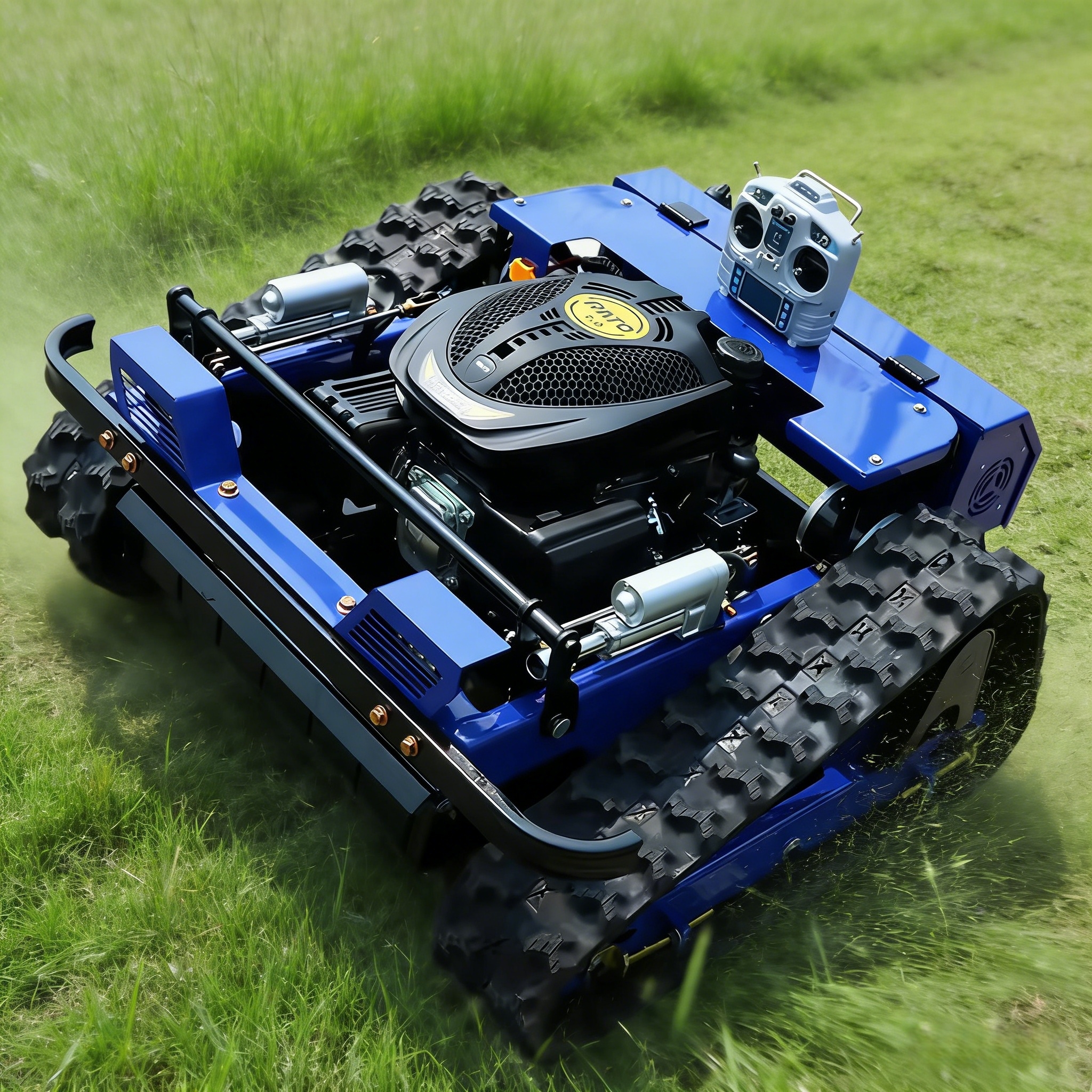 リモートコントロール芝刈り機 4 ストロークエンジン、ガーデンファーム果樹園用の全地形クローラー芝刈り機カスタマイズされた短納期