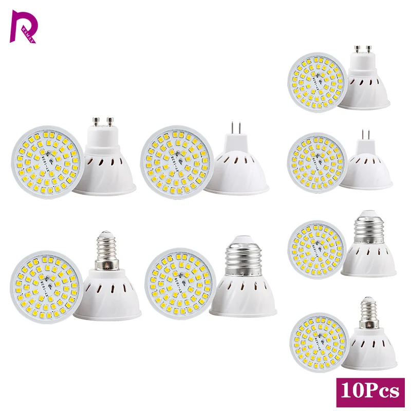 10 ピース/ロット LED 電球 E27 E14 MR16 GU10 ランパーダ 48 60 80LED 110V 220V 2835SMD Bombillas LED ランプスポットライトランパラ LED スポットライト