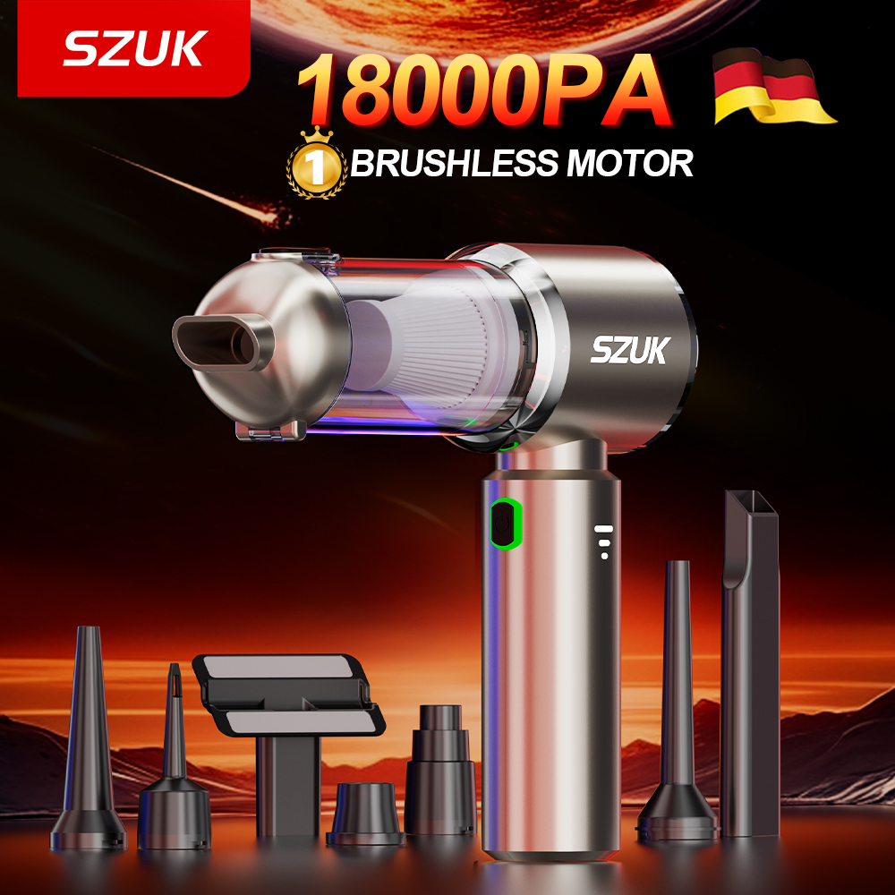 SZUK 車の掃除機 18000PA 強力なワイヤレス車のクリーナー洗浄機コードレスミニハンドヘルドポータブル掃除機