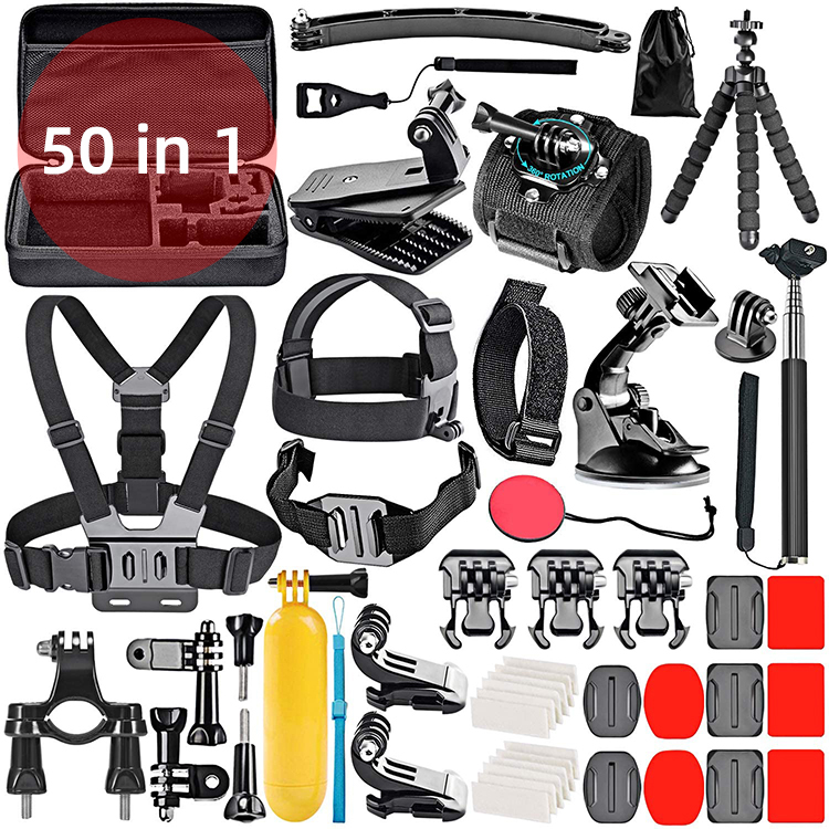 Jingying 写真撮影機器 50 in 1 ビデオカメラ Go Pro アクション スポーツカメラアクセサリー Go Pro Hero 9 8 7 6 5 4 3+用