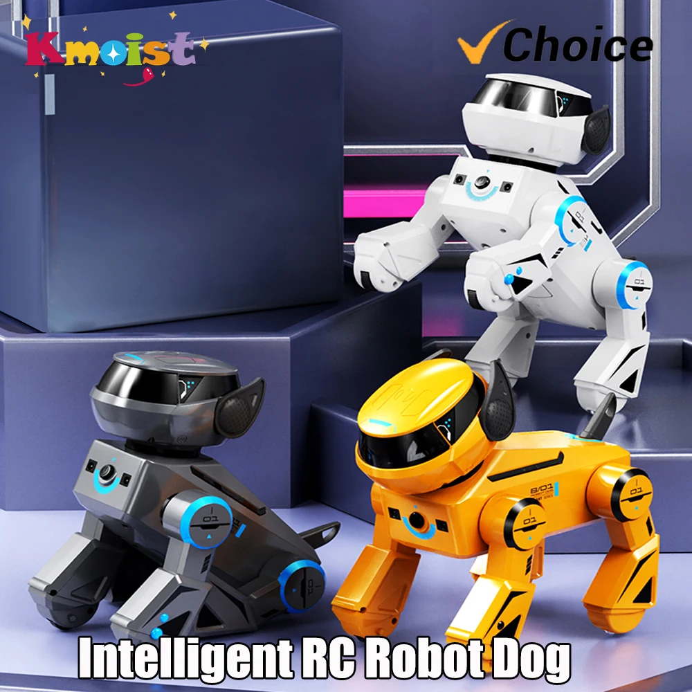 インテリジェント RC ロボット犬 ダンスの動き付き 逆スピンフリップ 教育用ステムおもちゃ 男の子 子供 誕生日 子供の日のギフト用