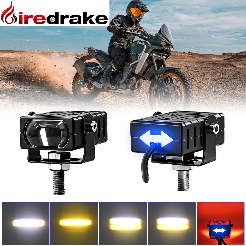 オートバイのヘッドライトフォグランプターンシグナル長距離赤超高輝度 Led 6000 K ATV トラックダート SUV UTV