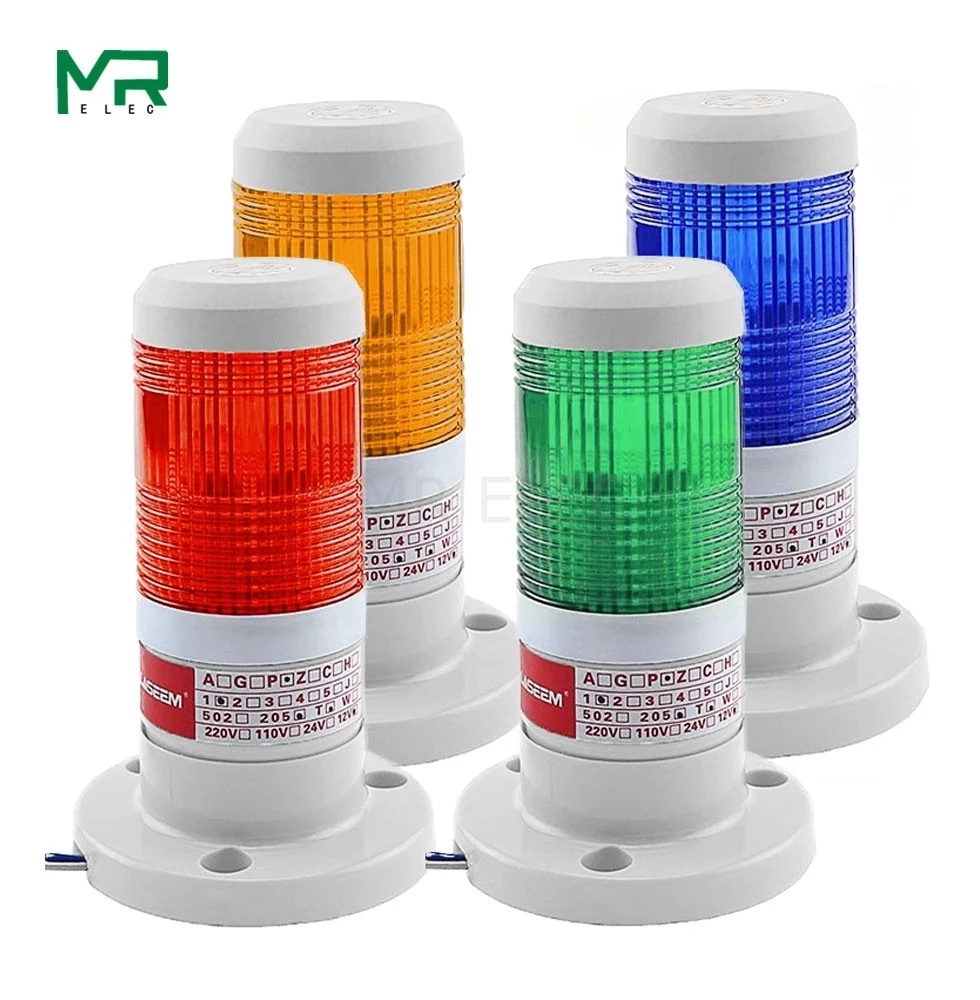 LED 工業用赤黄青緑シグナルタワー警告ランプスタックライト警報装置 12V 24V 110V 220V